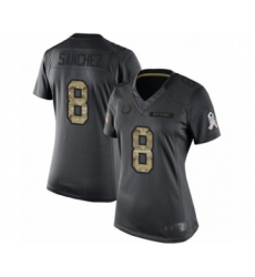 Women's Indianapolis Colts #8 Rigoberto Sanchez Limited Black 2016 Salute to Service Football Jersey