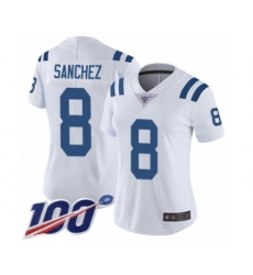 Women's Indianapolis Colts #8 Rigoberto Sanchez White Vapor Untouchable Limited Player 100th Season Football Jersey