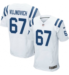 Men's Nike Indianapolis Colts #67 Jeremy Vujnovich Elite White NFL Jersey