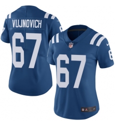 Women's Nike Indianapolis Colts #67 Jeremy Vujnovich Royal Blue Team Color Vapor Untouchable Elite Player NFL Jersey