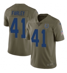 Men's Nike Indianapolis Colts #41 Matthias Farley Limited Olive 2017 Salute to Service NFL Jersey