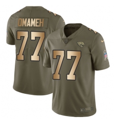Youth Nike Jacksonville Jaguars #77 Patrick Omameh Limited Olive/Gold 2017 Salute to Service NFL Jersey