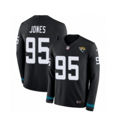 Men's Nike Jacksonville Jaguars #95 Abry Jones Limited Black Therma Long Sleeve NFL Jersey
