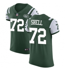 Men's Nike New York Jets #72 Brandon Shell Elite Green Team Color NFL Jersey