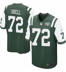 Men's Nike New York Jets #72 Brandon Shell Game Green Team Color NFL Jersey