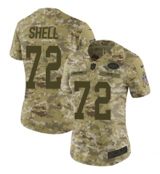 Women's Nike New York Jets #72 Brandon Shell Limited Camo 2018 Salute to Service NFL Jersey