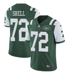 Youth Nike New York Jets #72 Brandon Shell Green Team Color Vapor Untouchable Elite Player NFL Jersey