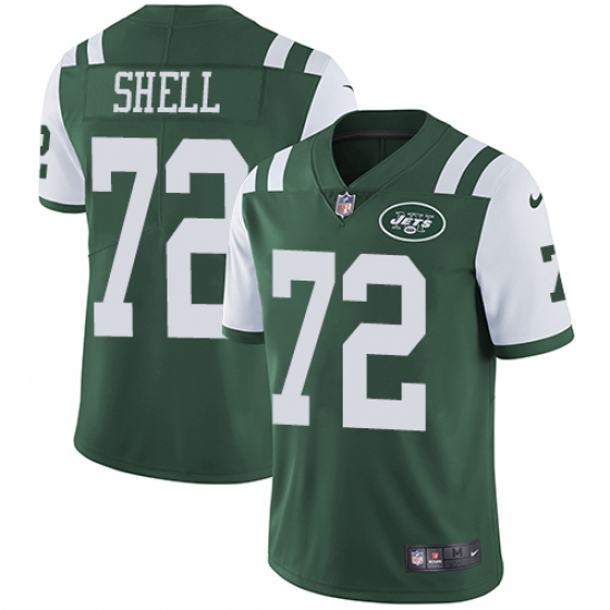 Youth Nike New York Jets #72 Brandon Shell Green Team Color Vapor Untouchable Elite Player NFL Jersey