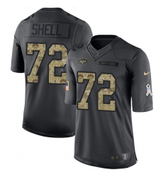 Youth Nike New York Jets #72 Brandon Shell Limited Black 2016 Salute to Service NFL Jersey
