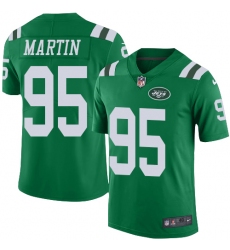 Men's Nike New York Jets #95 Josh Martin Elite Green Rush Vapor Untouchable NFL Jersey