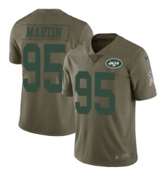 Youth Nike New York Jets #95 Josh Martin Limited Olive 2017 Salute to Service NFL Jersey
