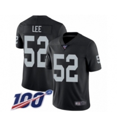 Men's Oakland Raiders #52 Marquel Lee Black Team Color Vapor Untouchable Limited Player 100th Season Football Jersey