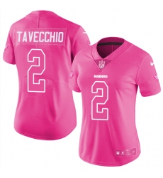 Women's Nike Oakland Raiders #2 Giorgio Tavecchio Limited Pink Rush Fashion NFL Jersey
