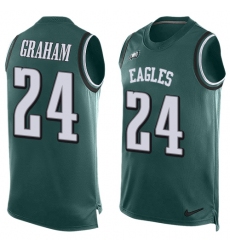 Men's Nike Philadelphia Eagles #24 Corey Graham Limited Midnight Green Player Name & Number Tank Top NFL Jersey