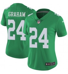 Women's Nike Philadelphia Eagles #24 Corey Graham Limited Green Rush Vapor Untouchable NFL Jersey