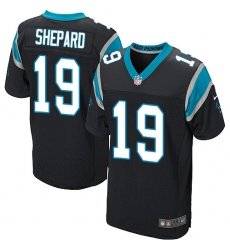 Men's Nike Carolina Panthers #19 Russell Shepard Elite Black Team Color NFL Jersey