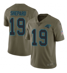Men's Nike Carolina Panthers #19 Russell Shepard Limited Olive 2017 Salute to Service NFL Jersey