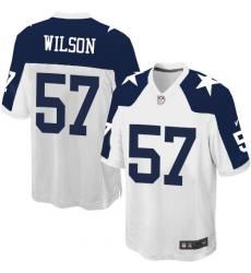Men's Nike Dallas Cowboys #57 Damien Wilson Game White Throwback Alternate NFL Jersey