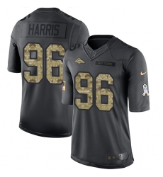 Men's Nike Denver Broncos #96 Shelby Harris Limited Black 2016 Salute to Service NFL Jersey