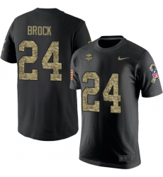 Nike Minnesota Vikings #24 Tramaine Brock Black Camo Salute to Service T-Shirt
