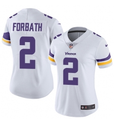 Women's Nike Minnesota Vikings #2 Kai Forbath White Vapor Untouchable Elite Player NFL Jersey