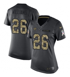 Women's Nike New Orleans Saints #26 P. J. Williams Limited Black 2016 Salute to Service NFL Jersey