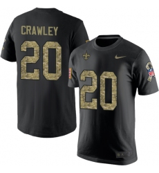 Nike New Orleans Saints #20 Ken Crawley Black Camo Salute to Service T-Shirt