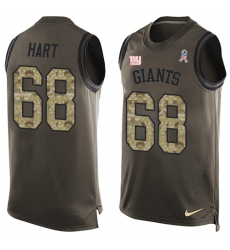 Men's Nike New York Giants #68 Bobby Hart Limited Green Salute to Service Tank Top NFL Jersey