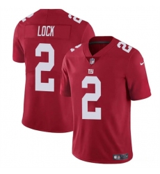 Men's New York Giants #2 Drew Lock Red Vapor Untouchable Limited Football Stitched Jersey