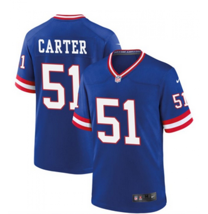 Men's New York Giants #51 Abdul Carter Royal Classic Football Stitched Game Jersey