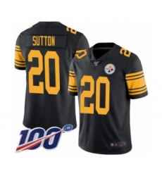 Men's Pittsburgh Steelers #20 Cameron Sutton Limited Black Rush Vapor Untouchable 100th Season Football Jersey
