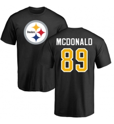 NFL Nike Pittsburgh Steelers #89 Vance McDonald Black Name & Number Logo T-Shirt