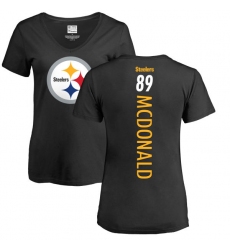 NFL Women's Nike Pittsburgh Steelers #89 Vance McDonald Black Backer Slim Fit T-Shirt