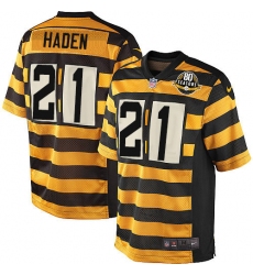 Men's Nike Pittsburgh Steelers #21 Joe Haden Elite Yellow/Black Alternate 80TH Anniversary Throwback NFL Jersey