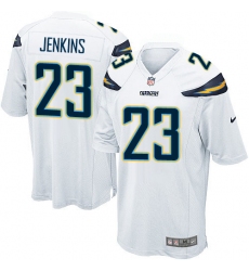 Men's Nike Los Angeles Chargers #23 Rayshawn Jenkins Game White NFL Jersey