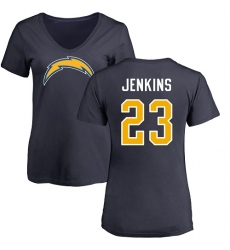 NFL Women's Nike Los Angeles Chargers #23 Rayshawn Jenkins Navy Blue Name & Number Logo T-Shirt