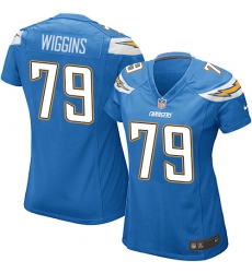 Women's Nike Los Angeles Chargers #79 Kenny Wiggins Game Electric Blue Alternate NFL Jersey