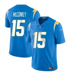 Men's Los Angeles Chargers #15 Ladd McConkey Light Blue 2024 Draft Vapor Limited Football Stitched Jersey
