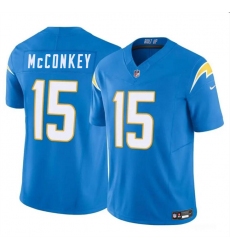 Men's Los Angeles Chargers #15 Ladd McConkey Light Blue 2024 F.U.S.E Draft Vapor Limited Football Stitched Jersey