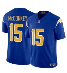 Men's Los Angeles Chargers #15 Ladd McConkey Royal 2024 F.U.S.E Draft Vapor Limited Football Stitched Jersey
