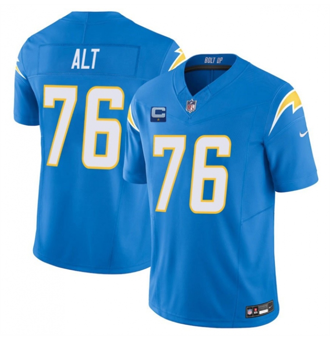 Men's Los Angeles Chargers #76 Joe Alt Blue 2025 F.U.S.E With 1-Star C Vapor Limited Stitched Football Jersey