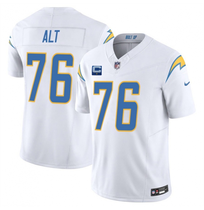 Men's Los Angeles Chargers #76 Joe Alt White 2025 F.U.S.E With 1-Star C Vapor Limited Stitched Football Jersey