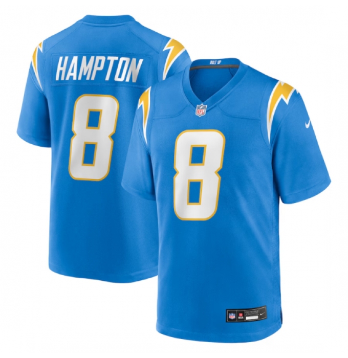 Men's Los Angeles Chargers #8 Omarion Hampton Nike Powder Blue 2025 NFL Draft First Round Pick Game Jersey