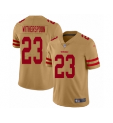 Women's San Francisco 49ers #23 Ahkello Witherspoon Limited Gold Inverted Legend Football Jersey