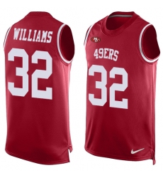 Men's Nike San Francisco 49ers #32 Joe Williams Limited Red Player Name & Number Tank Top NFL Jersey