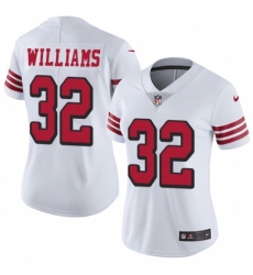 Women's Nike San Francisco 49ers #32 Joe Williams Limited White Rush Vapor Untouchable NFL Jersey