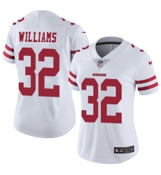 Women's Nike San Francisco 49ers #32 Joe Williams White Vapor Untouchable Limited Player NFL Jersey