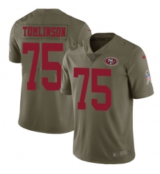 Youth Nike San Francisco 49ers #75 Laken Tomlinson Limited Olive 2017 Salute to Service NFL Jersey