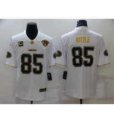 Men's San Francisco 49ers #85 George Kittle Nike White-Gold Limited Throwback Jersey