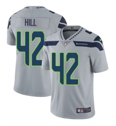 Men's Nike Seattle Seahawks #42 Delano Hill Grey Alternate Vapor Untouchable Limited Player NFL Jersey